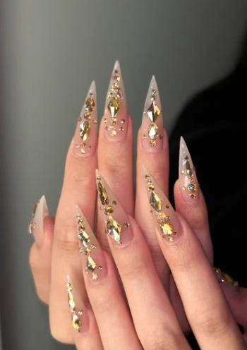 Long Stiletto Diamonds Press On Nails